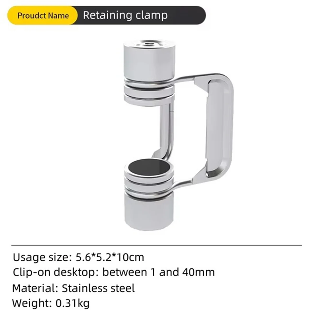 BAAU Outdoor -Table Supply Portable Stainless Steel Camping -Table Accessories New,Retaining Clamp