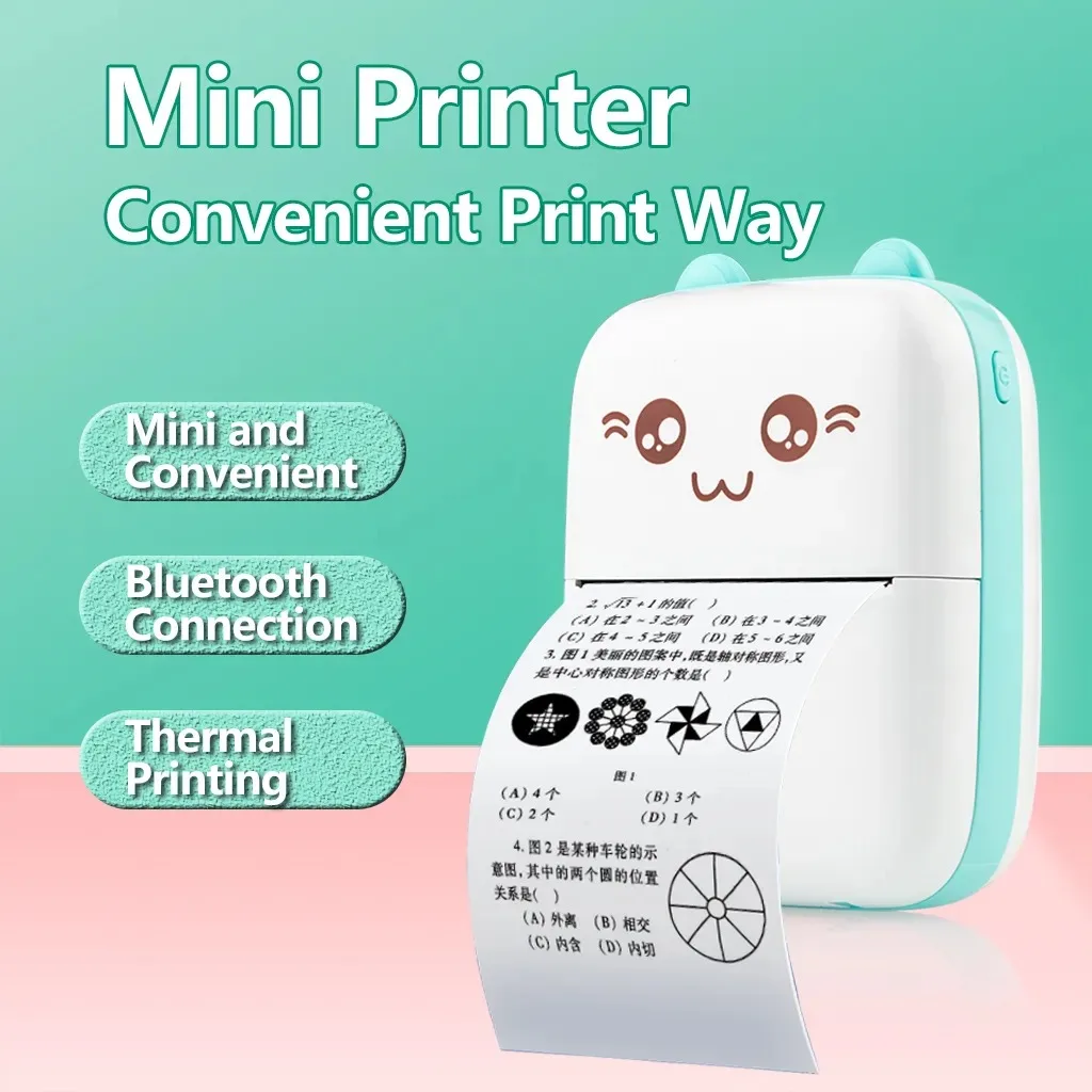 Print Paper Mini Portable Thermal Printer Paper Sticker White Thermal Photo Pocket Printer 57mm Printing