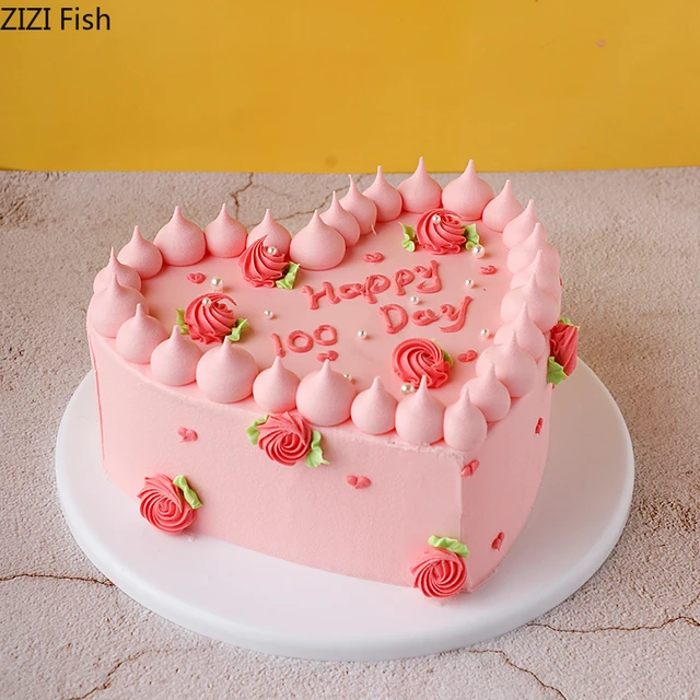 Simulazione moderna torta di compleanno modello cioccolato rotto frutta  Mousse torta vetrina campione artificiale decorazione torta finta -  AliExpress