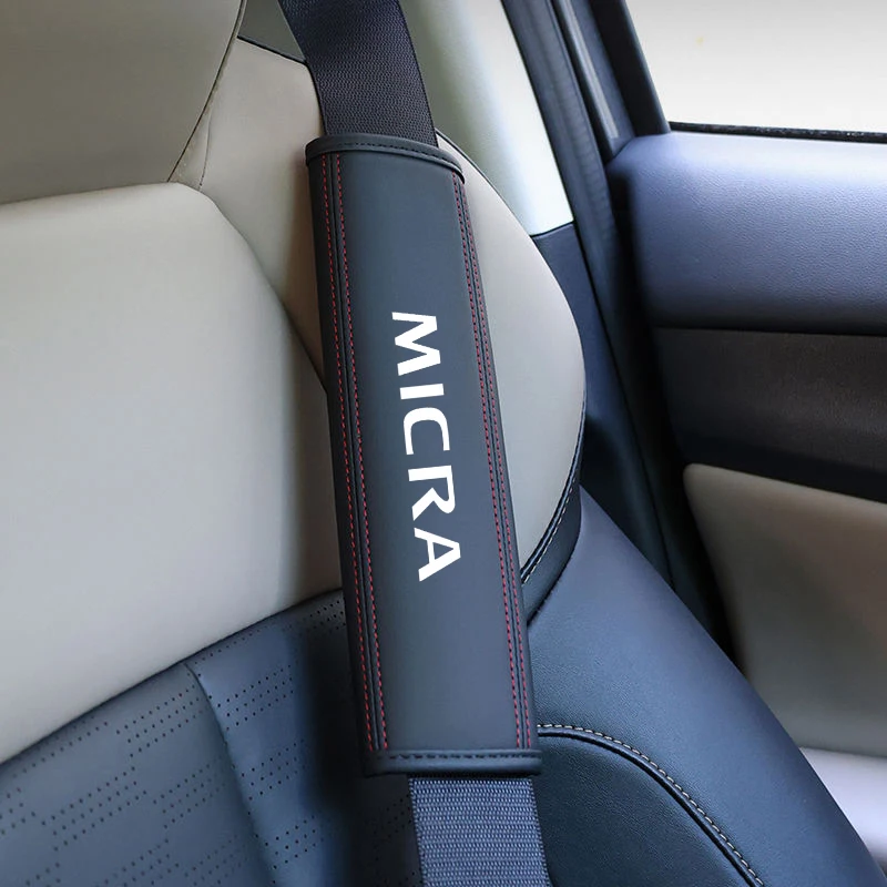 Car Seat Belt Nappa Leather Safety Belt Shoulder Covers For Nissan