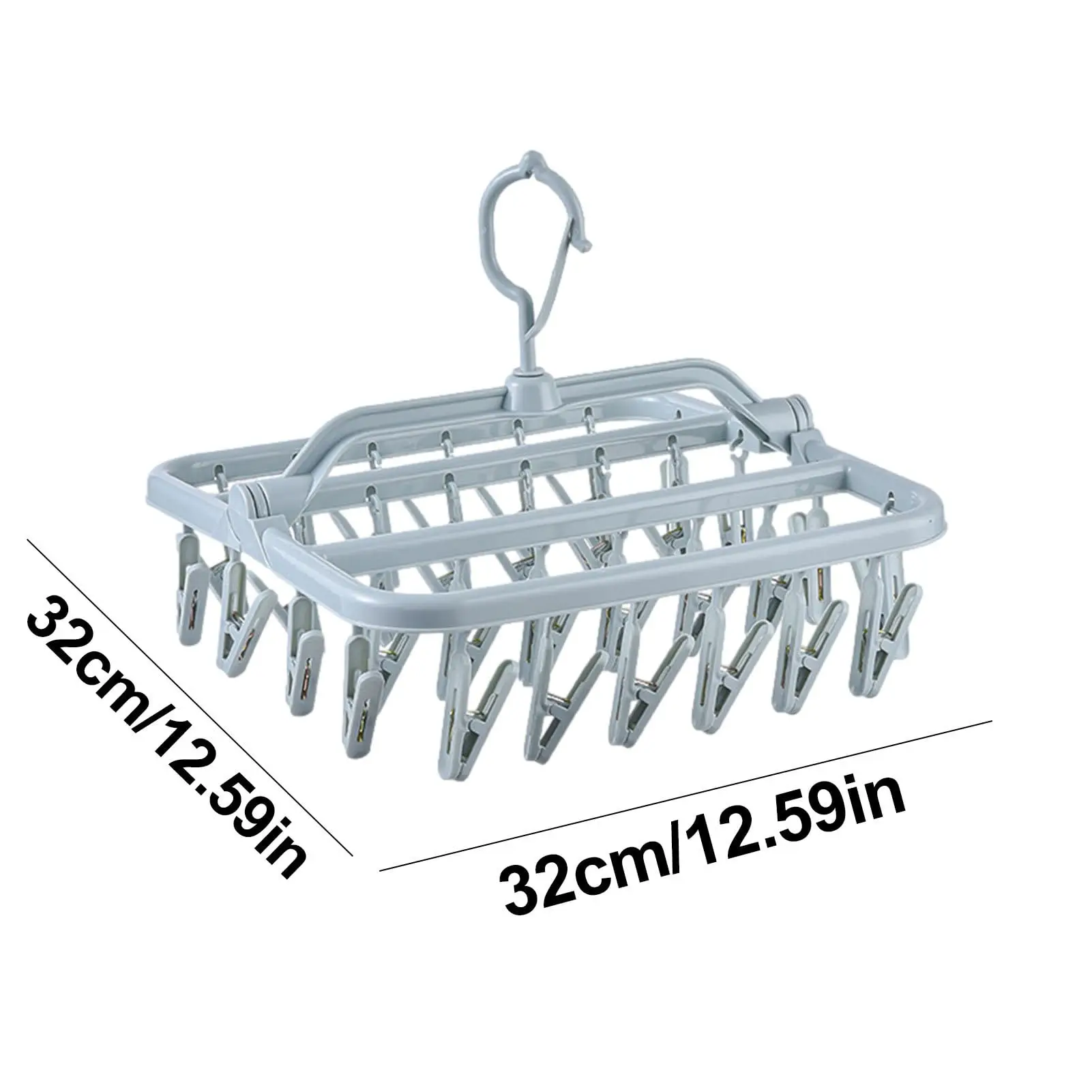 Foldable Drip Hanger with 32 Clips - Plastic Hanging Drying Rack for Clothes Underwear Socks 6