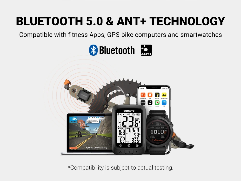COOSPO BK9 Fahrradgeschwindigkeits- und Trittfrequenzsensor Bluetooth5.0 ANT Fahrradverfolgung IP67 für Rouvy/Zwift/Peloton/Wahoo/GPS-Fahrradcomputer – Detail 4