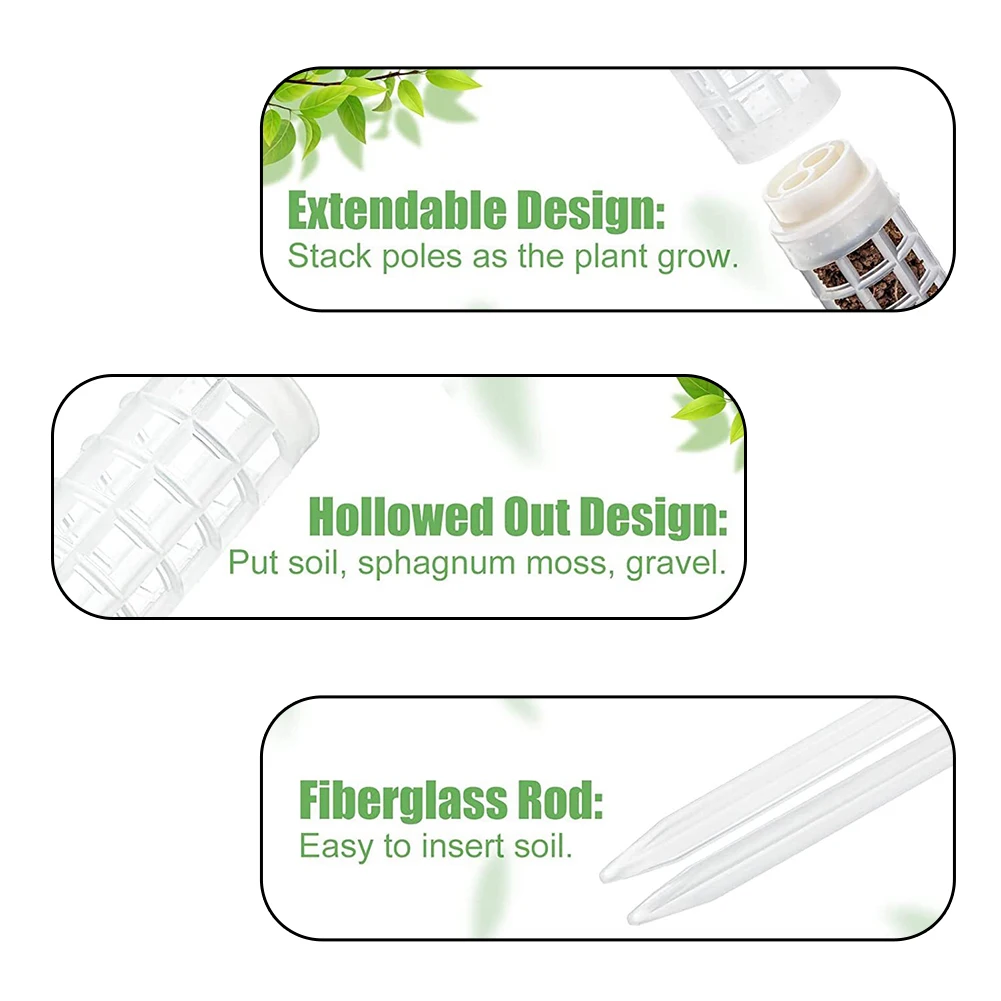 Stackable Moss Pole with Self Watering Feature Promotes Thriving Foliage Effortless Planting Perfect for Monstera