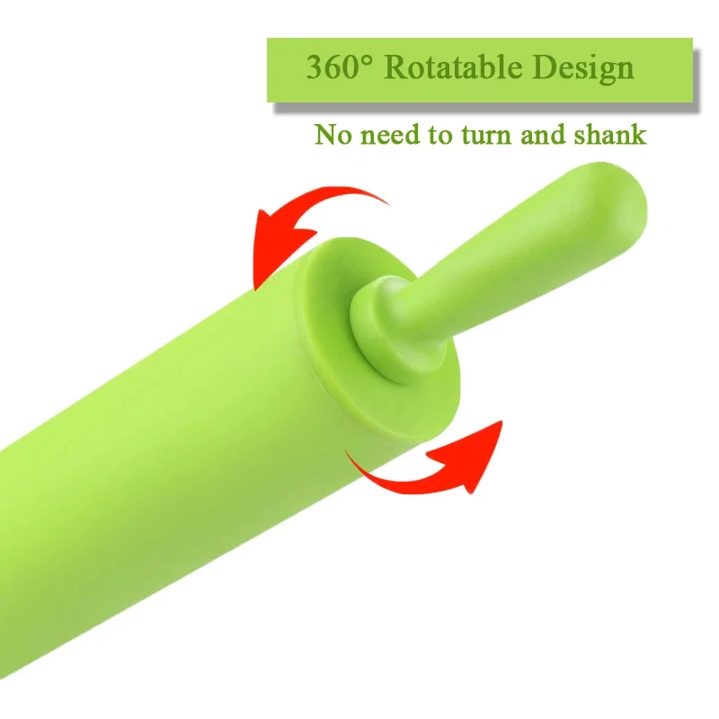 32/30/43cm Silicone Rolling Pin Non-Stick Pastry Dough Flour Roller Fondant Cake Noodles Dumpling Roller for Kitchen Baking Tool