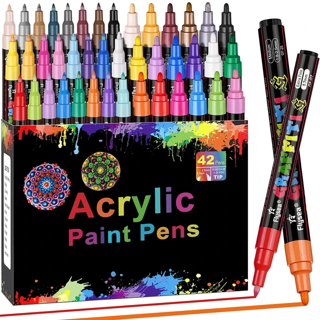 Set of 18 Multi-Surface Acrylic Paint Markers | 3mm Dual Tip