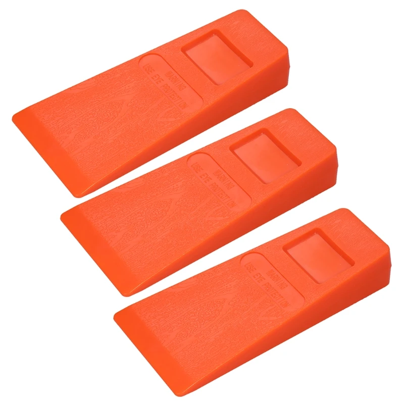 ipiip 4 Piece Buckling Wedges Felling Orange Plastic Cleaving Chainsaw Tree Cut 3