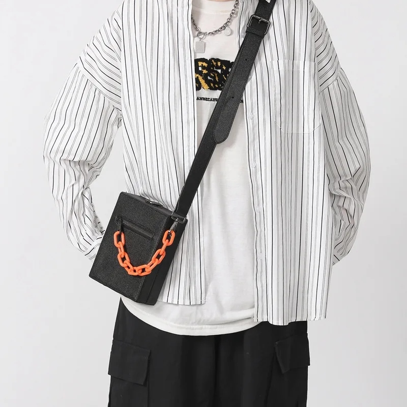 KODAK■Essential Medium Sling Bag■送料込 Box Shoulder Bag Designer INS Style Sling Bag with Chain