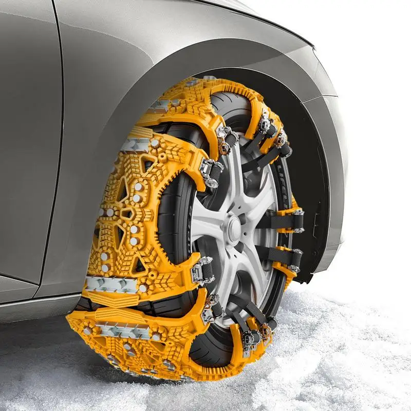 6pcs Car Snow Tire Chains Mud Tyre Wheels Thick Anti-Skid Belt For Car/SUV/Truck Portable Easy to Mount Emergency Traction Car