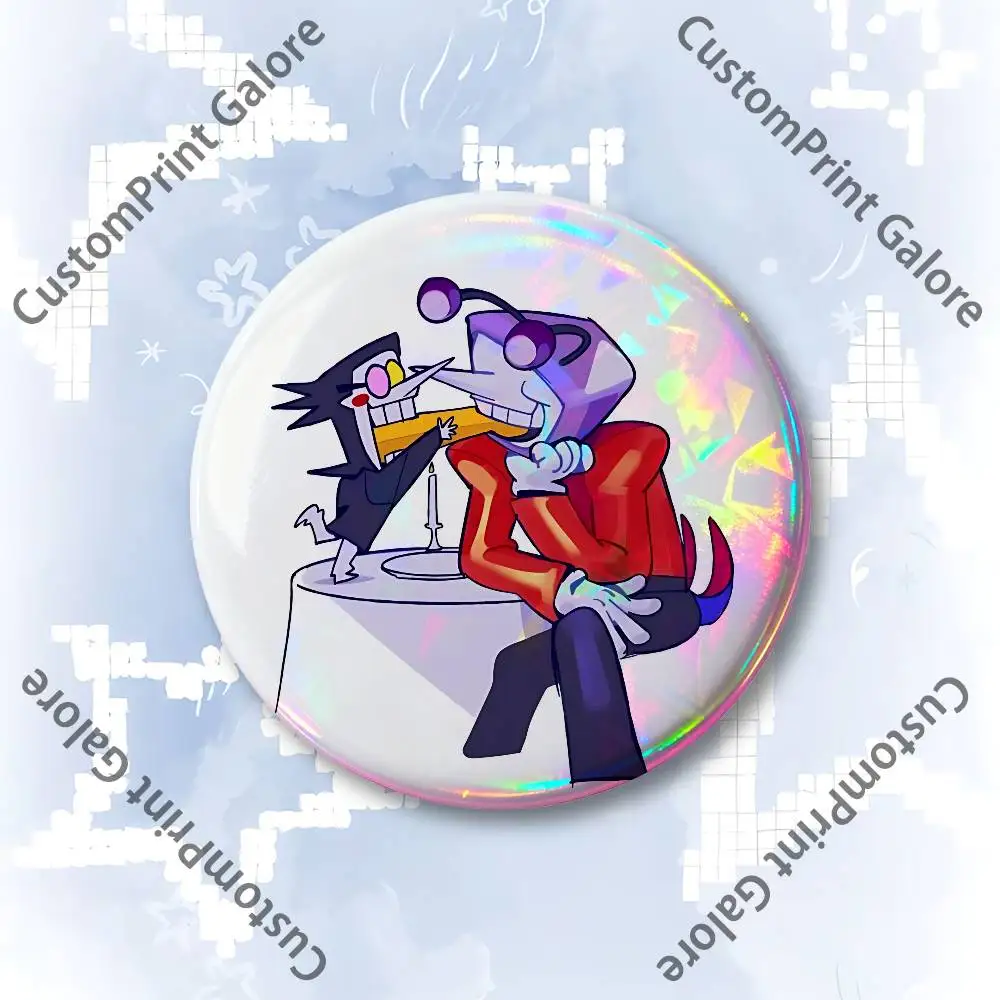 Spamtenna T-Tenna S-Spamton Abzeichen 58 44 32 75 25 mm Emaille-Pin Weißblech Runde Brosche Cosplay Nijigen Otaku-Kultur – Detail 9