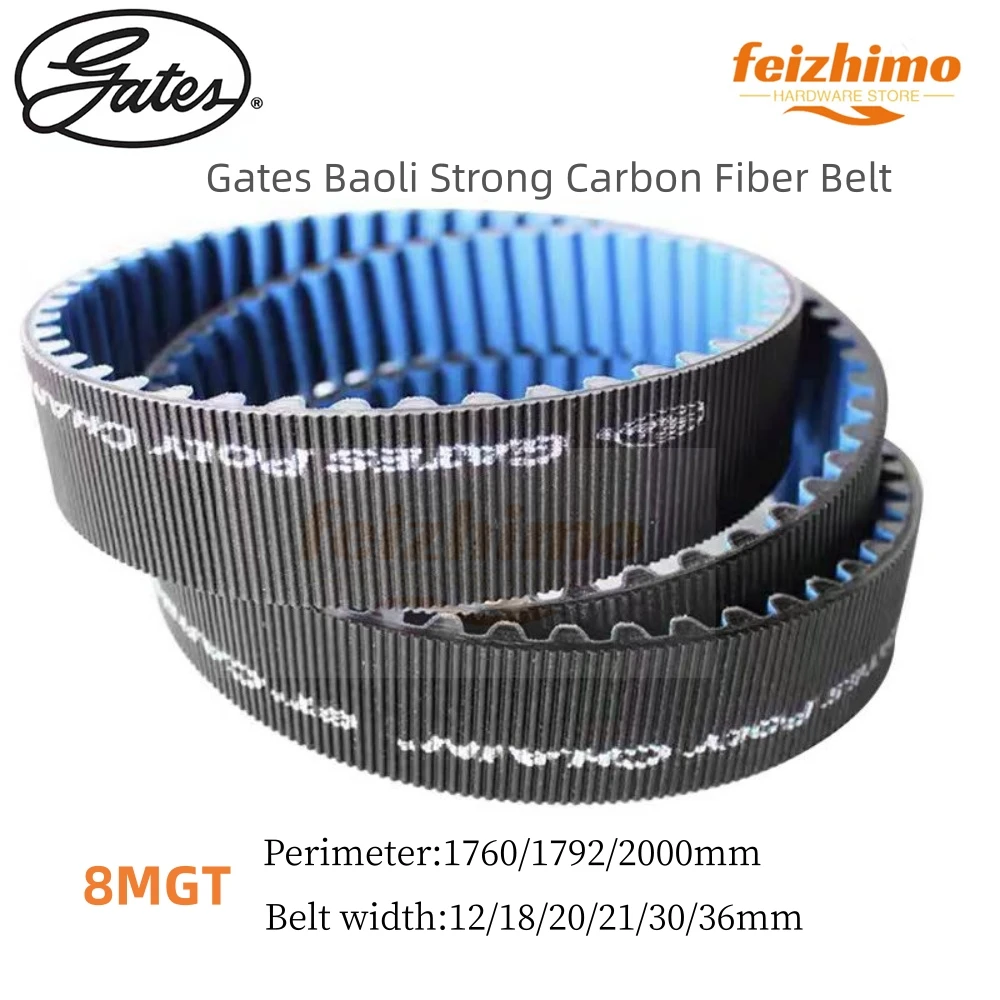 

FeiMo Gates Poly Polyurethane Synchronous Belt, 8MGT, Perimeter 1760/1792/2000mm,Width 12/18/20/21/30/36/60mm, Carbon Fiber Belt