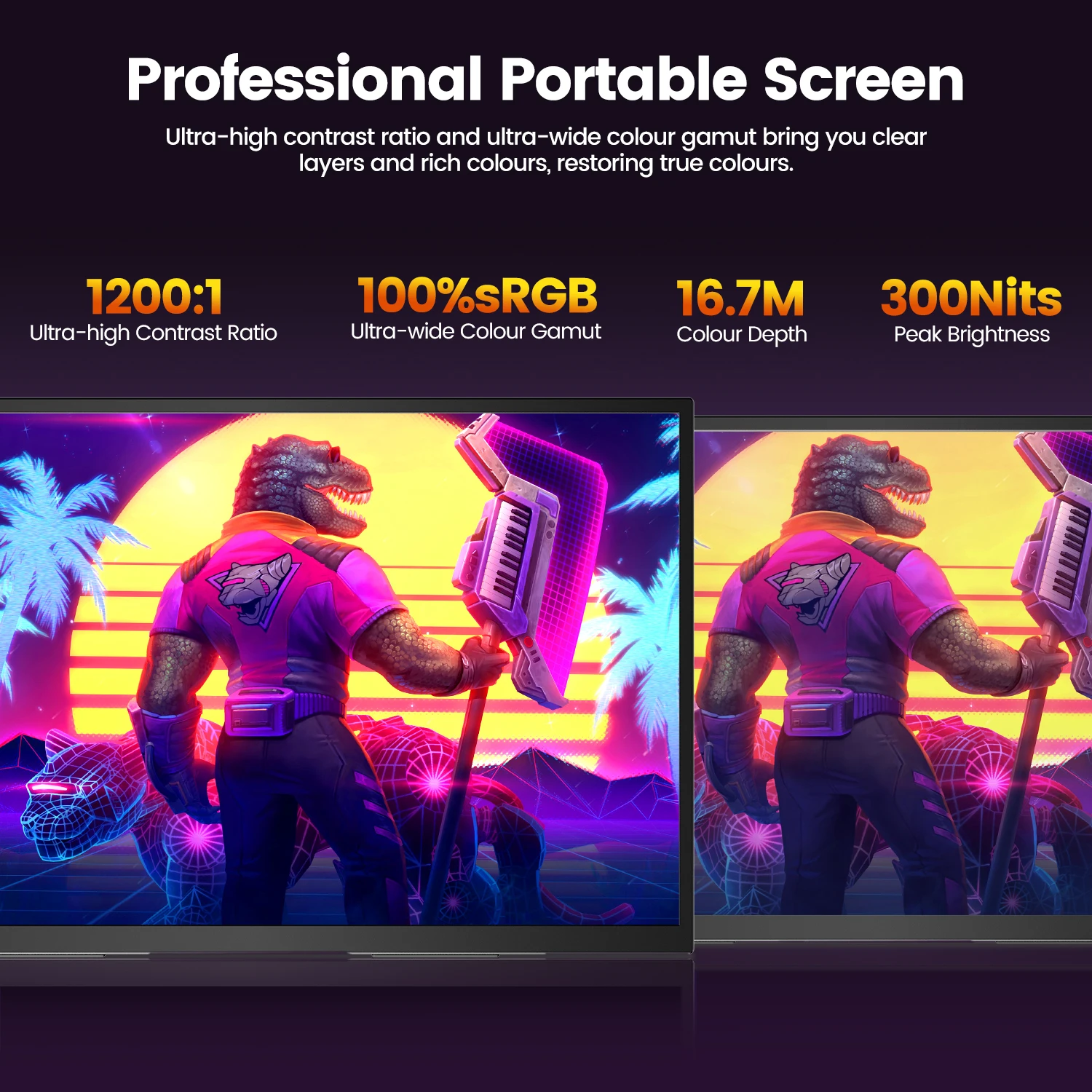 UPERFECT 18.5인치 120Hz 휴대용 모니터, 100% sRGB 1080P FreeSync IPS 패널, 스피커, USB C, 미니 HDMI, 스마트폰, PS5, Xbox, Switch, PC용 게이