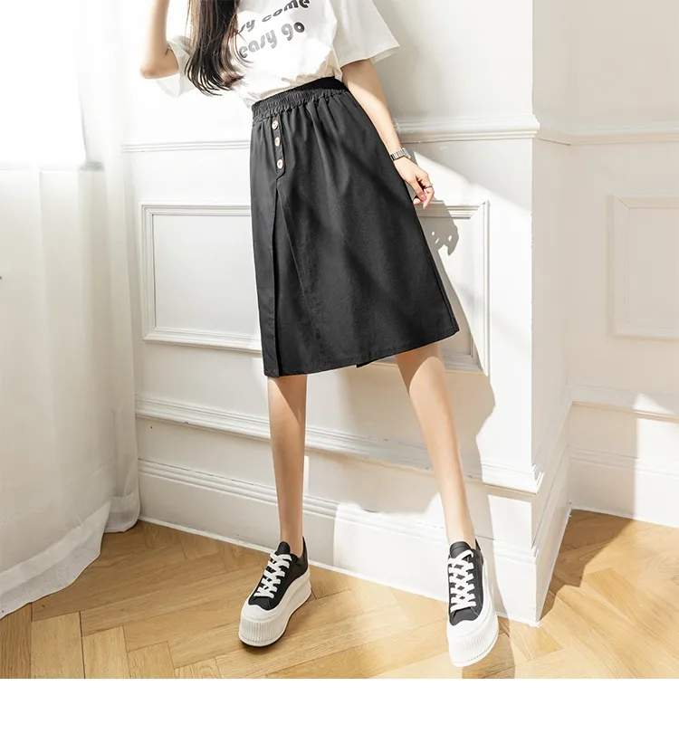 Wide-Legged Culottes Junior High School Students Summer Thin Loose Fashion Thin Casual Trousers Five-Point Shorts cute skirts