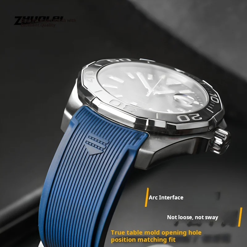 Correa de silicona de goma para reloj Tag Heuer CARRERA AQUARACER