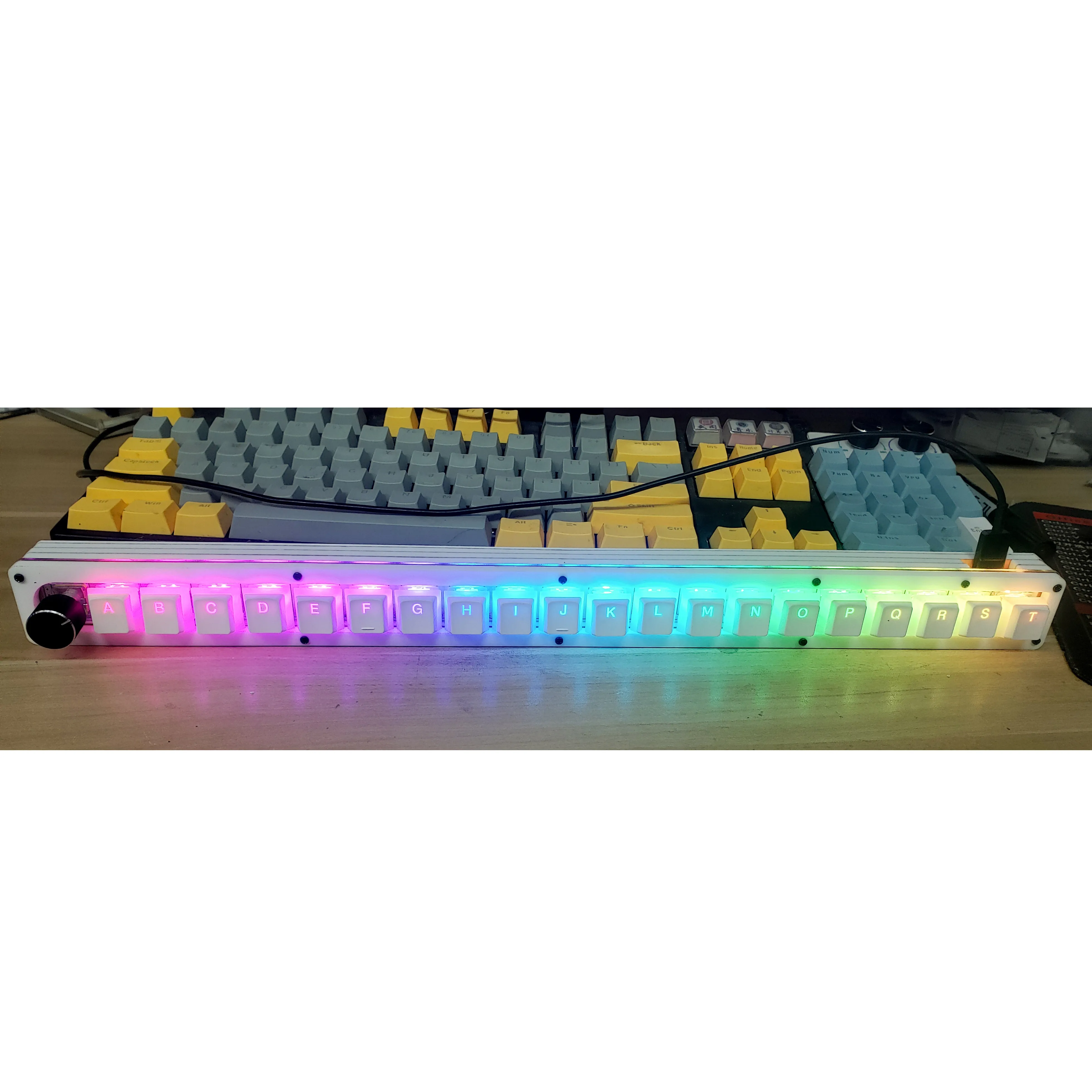 JL-F20e1 노브+조이스틱 미니 키보드 21키 맞춤형 유선 F-존 기계식 키보드 RGB MX 스위치 DIY 사무실 게임용 키보드