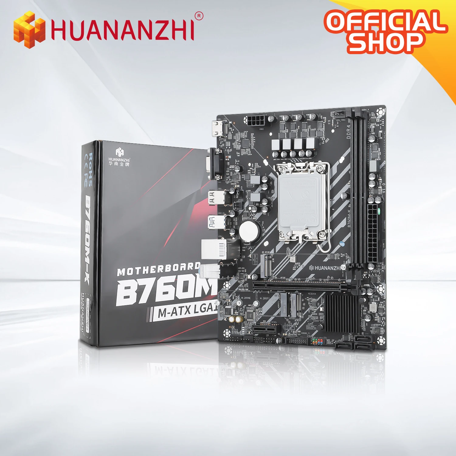 HUANANZHI B760M K M-ATX DDR4 Intel LGA 1700 اللوحة الأم - Image 3