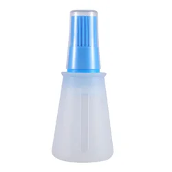 Portable Silicone Oil Bottle with Built-in Brush (Blue)
