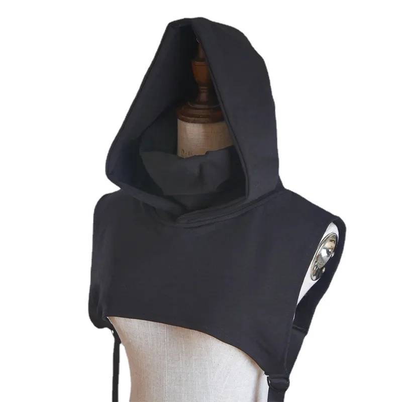 Cowl Hat Hood High Collar Crop Hoodie Tops Women Men Punk Gothic Sweater Vest Coat Halloween Horror Costume Wicca For Adult cosplay costume
