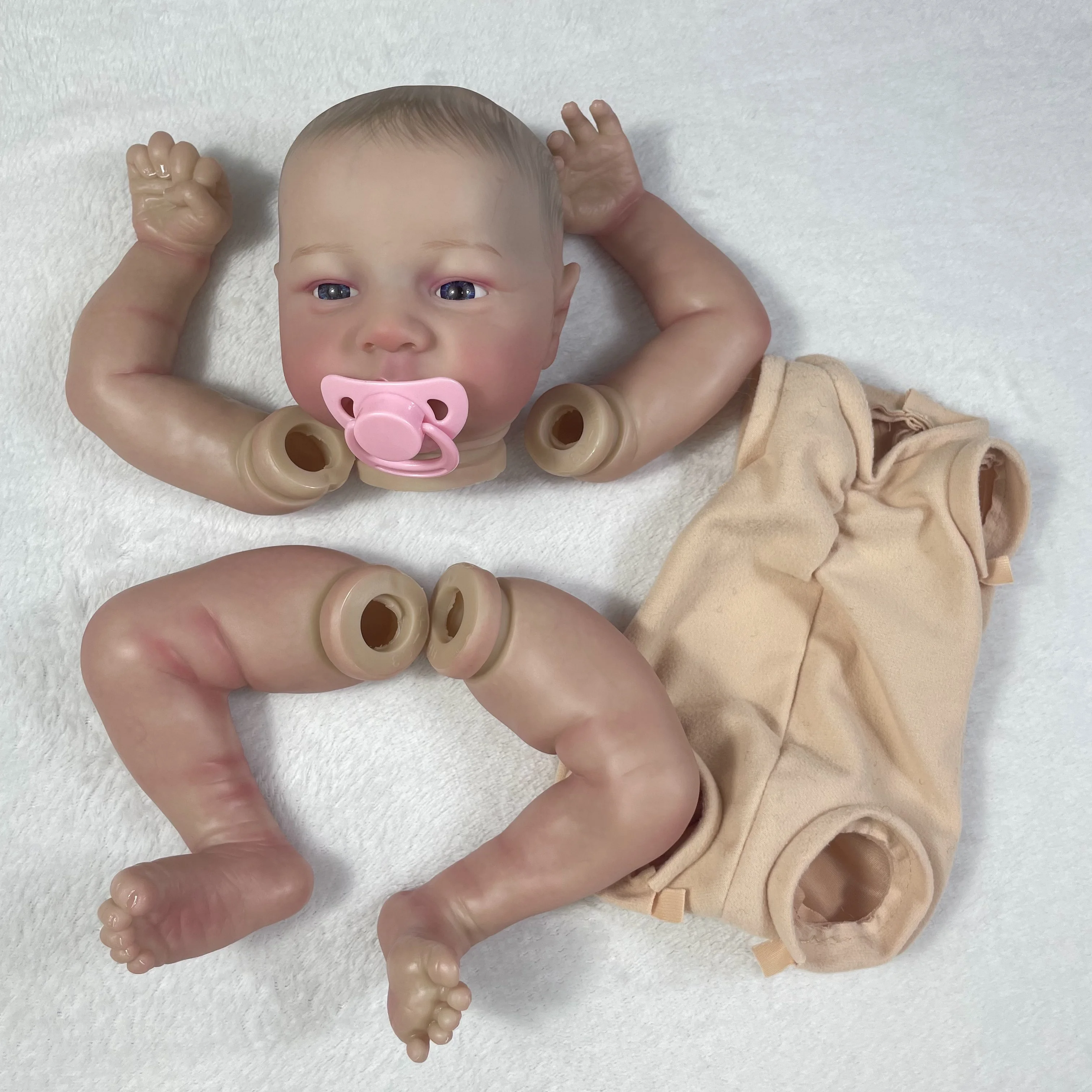Lifelike 19-Inch Reborn Doll Parts with 3D Painted Details and Cloth Body