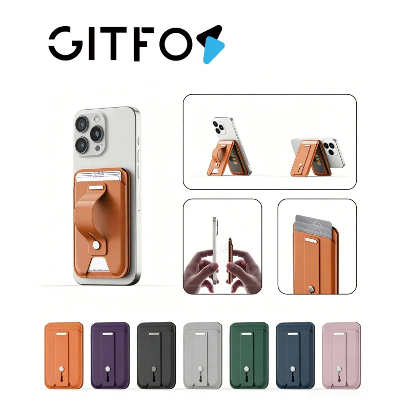 Slim Magnetic Leather Wallet & Stand – 7 Color Options