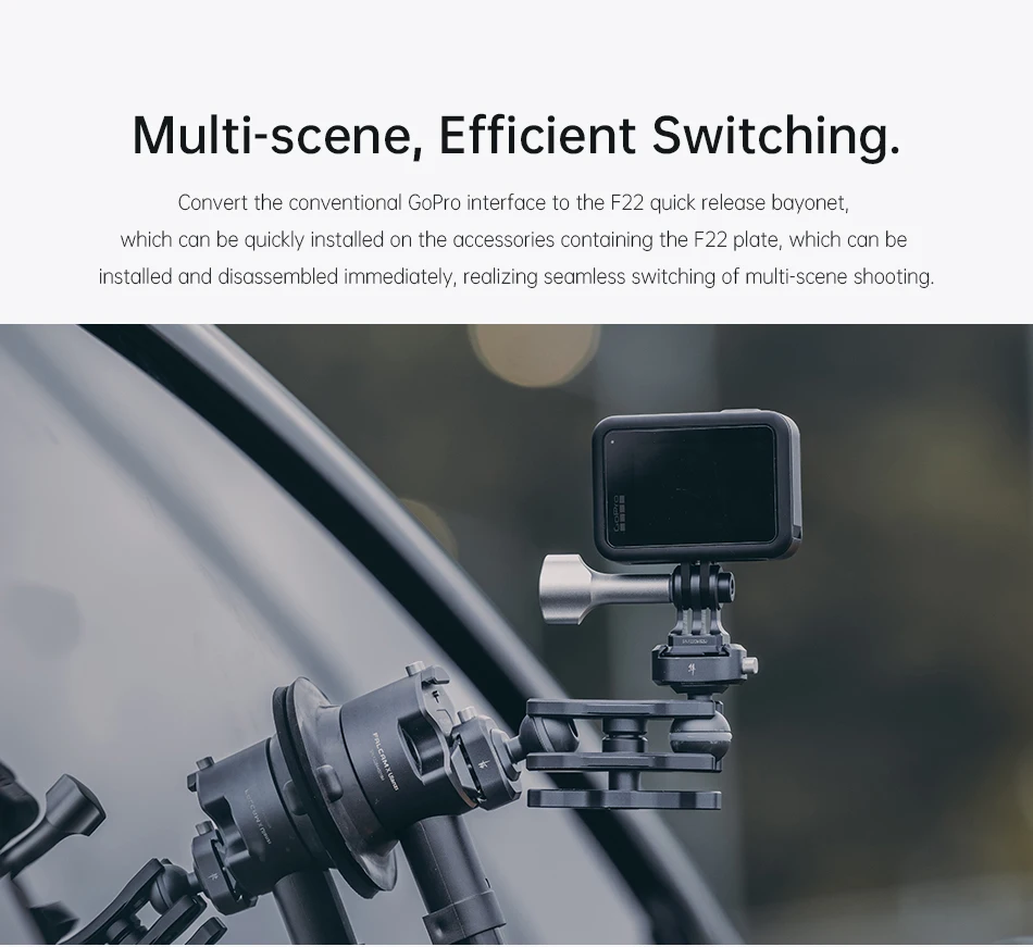 F22 Clamp Quick Release Plate Quick Release Base Ball Head for Gopro Cameras