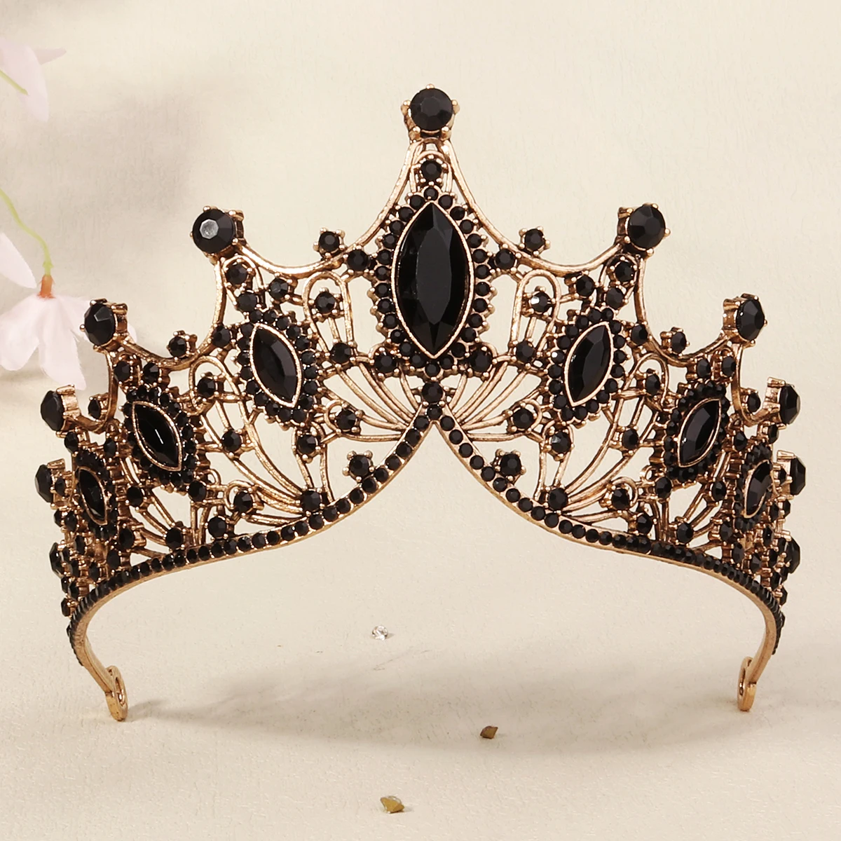 Tiara Corona Rotonda Barocca Con Strass – Accessorio Scintillante Per Matrimoni, Halloween E Costumi Gotici, Argento
