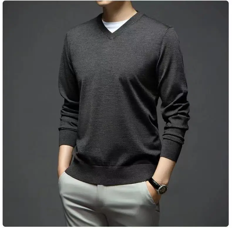 

2022 High Quality Retro Sweater Men Loose Round Neck Sweater Autumn and Winter New Korean Lazy Style Knitted Pullover Jacket M45