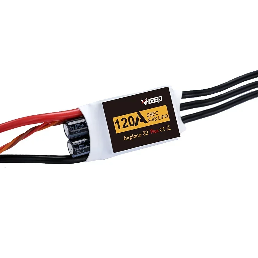 ESC Brushless 4S/6S 15A-150A installé sur un drone RC, avec les fils reliés au moteur et à la batterie.