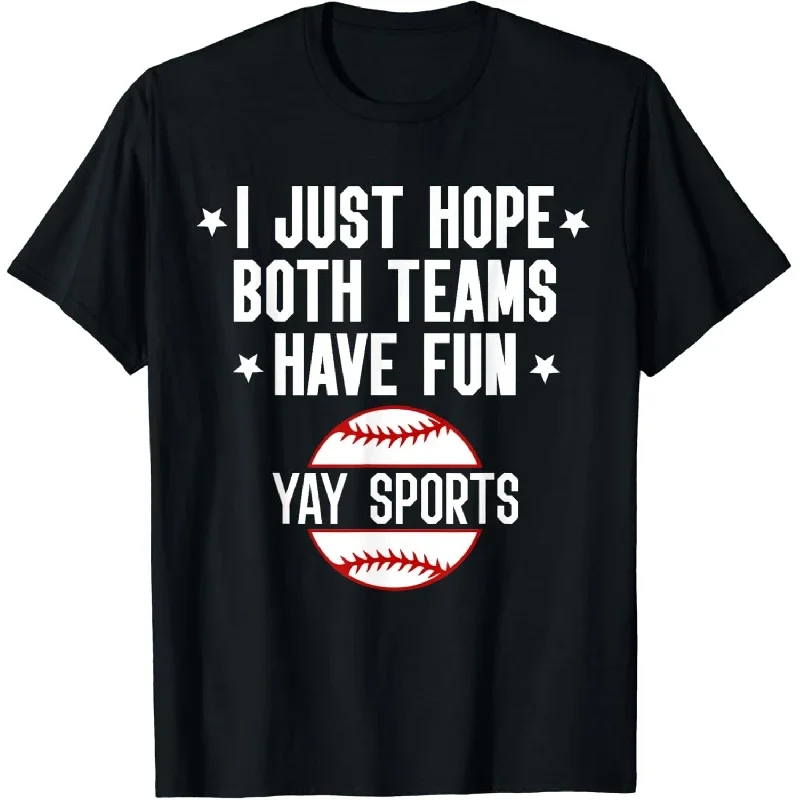 Voglio Solo Hope Entrambe Le Squadre Si Divertono T-Shirt Da Baseball Sportiva Coppia T-Shirt Estive Corte In Cotone Casual