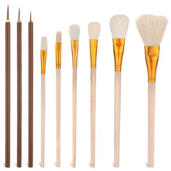 Bview Art Premium Kit de pinceaux pour vitrage en céramique de 9 - Outils de peinture en poterie pour aquarelles, acryliques et créations artistiques 1