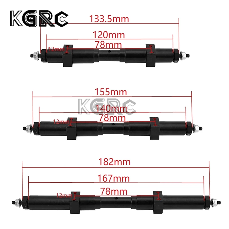 

Metal Unpowered Rear Axle 133.5mm/155mm/182mm for 1/14 Tamiya Tractor Trailer Truck 1/10 RC Car DIY Parts Upgrade Accessories