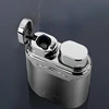 New HONEST Creative Blue Flame Torch Lighter Metal Plating Turbine Windproof Butane Lighter High-end Gift Men's Smoking Tools 3