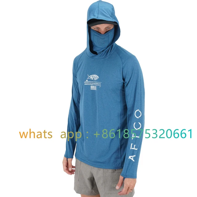 Aftco Fishing Hoodie Shirt For Men And Women Long Sleeve Fishing Hiking Shirt  Fishing Hiking Shirt With Mask Uv Neck Gaiter Top - AliExpress