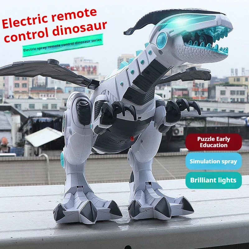 Remote Control Machine Spray Dinosaur Electric Movable Toy Intelligent Gift With Light Mechanical Dinosaur Model Children'S Toy 2