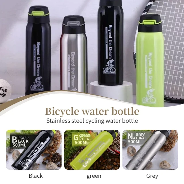 Stainless Steel Thermos Bottle Ideal for Outdoor Activities, Cycling Sports Keep Hot or Cold Easy to Carry Durable Water Bottle
