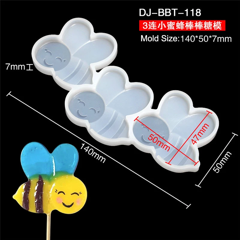 Leaf Flower Heart Bear Shape Silicone Lollipop Mold Round Chocolate Candy Cheese Baking... - SKU SLM00901 - UGI Packaging