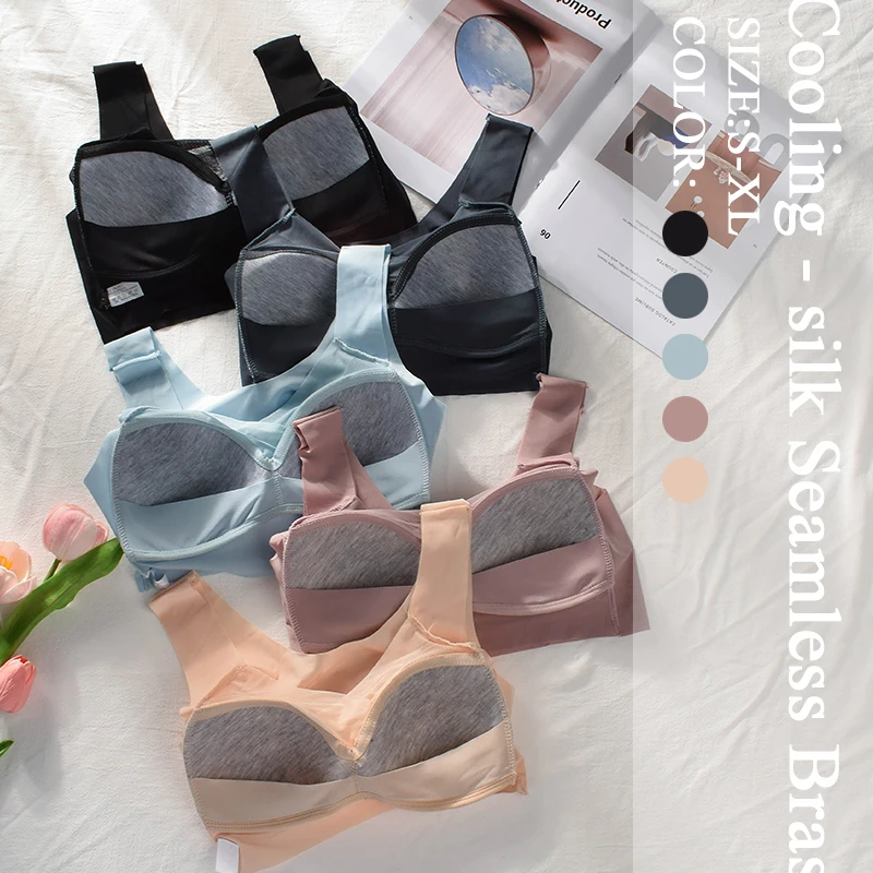 Women Sexy Bras Set Full Cup Sports Top Soft Seamless Brassiere V Neck Intimates Vest Underwear womens bra