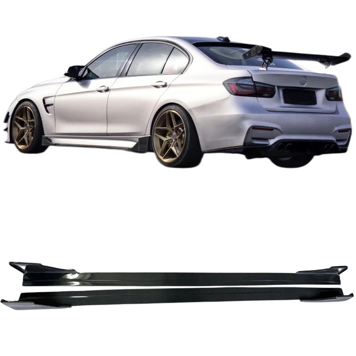 

Carbon Fiber Side Skirts Extension Body Kits For BMW F30 F35 2013-2019 Bumper Extension Lips Mad Style