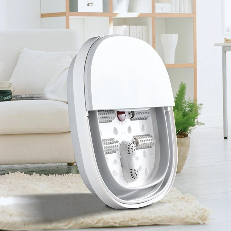 Portable Foot Spa Machine with Anti-Dry Burning Red Light Bubble Surf Therapy Foldable Foot Bath for Home Relaxation