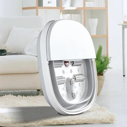 Portable Foot Spa Machine with Anti-Dry Burning Red Light Bubble Surf Therapy Foldable Foot Bath for Home Relaxation
