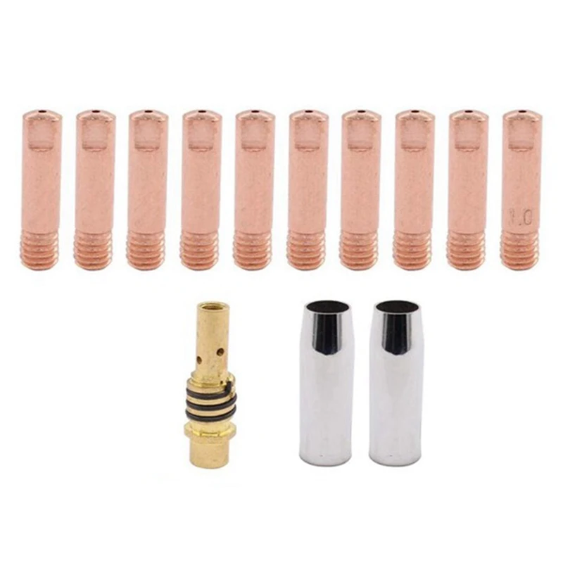 

13Pcs 14AK Welding Torch Consumables 0.9mm MIG Torch Gas Nozzle Tip Holder of 15AK MIG MAG Welding Torch