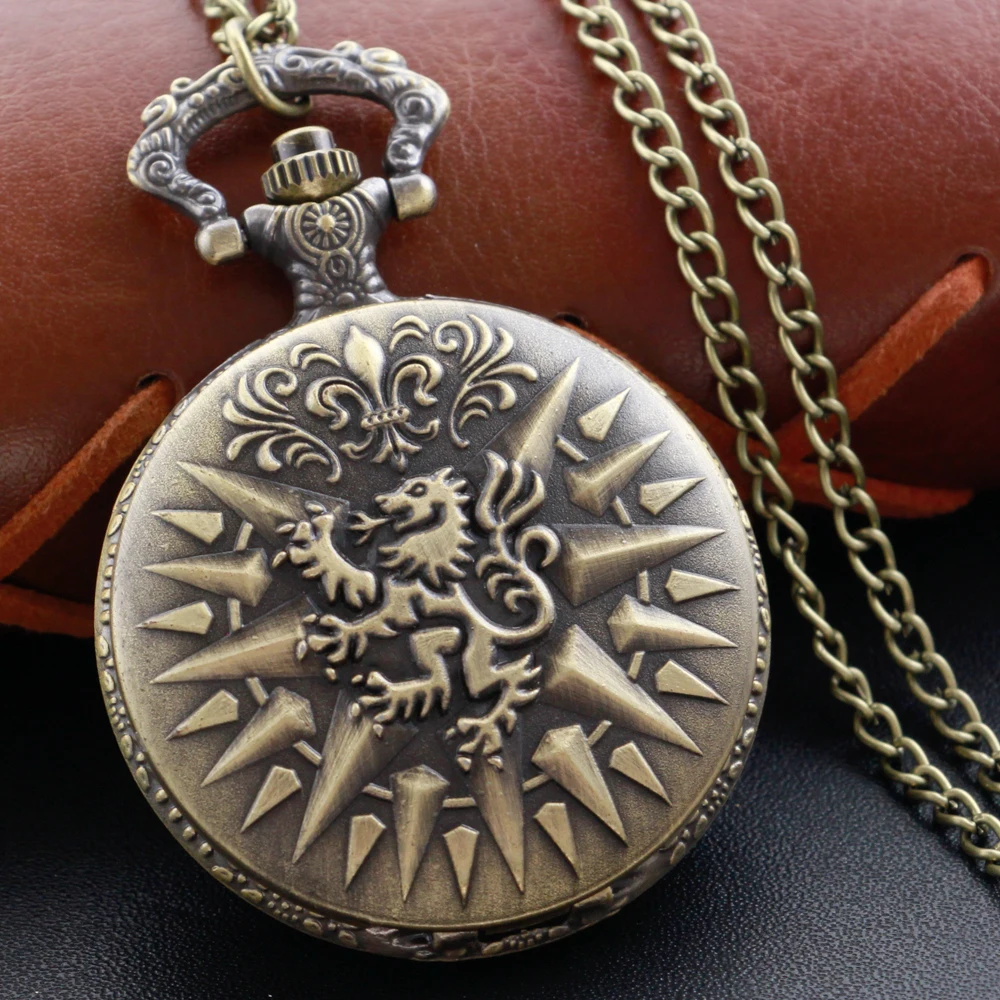 

Fire Breathing Monster Totem Pocket Watch Steam Punk Necklace Digital Pendant Chain Clock Fashion Sculpture Men and Women Gift