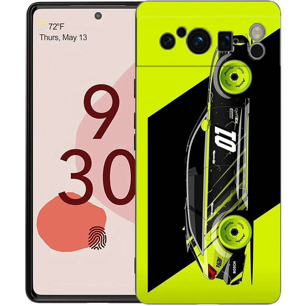 Tokyo Drift Sports Car Phone Case - Shockproof Soft Black TPU Shell