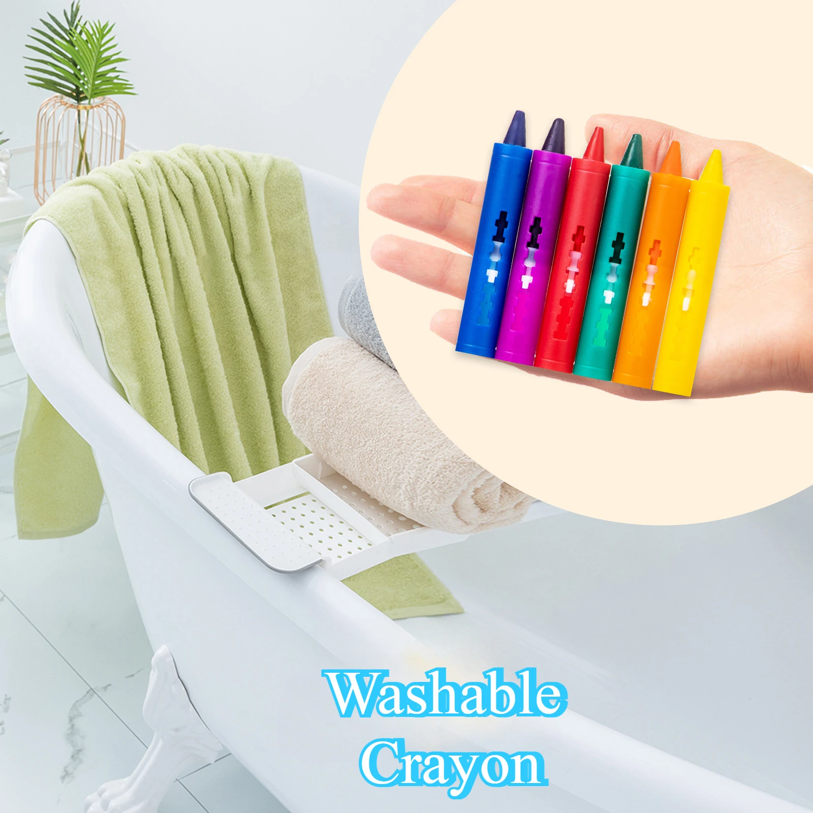 Non-dirty Hand Painting Crayon 1/6pcs Washable for Kids Bathroom