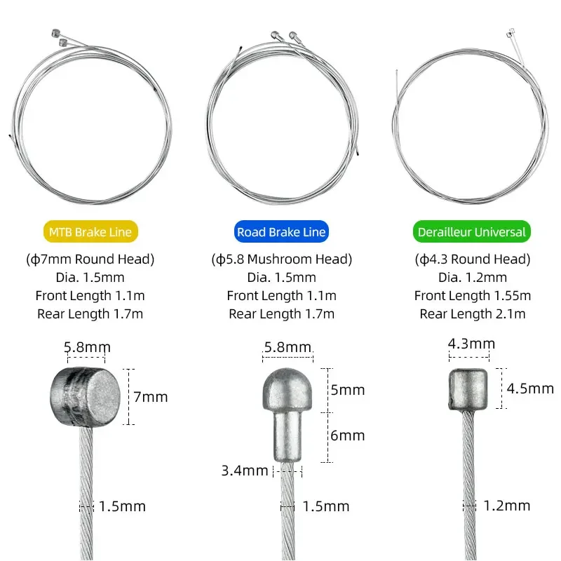 Bicycle Disc Brake Hose Brake Derailleur Cables Enclosure Kit Carbon Steel Wire W/ Cable Cap MTB Road Bike Inner Line Wire Cutter Disc Brake Parts