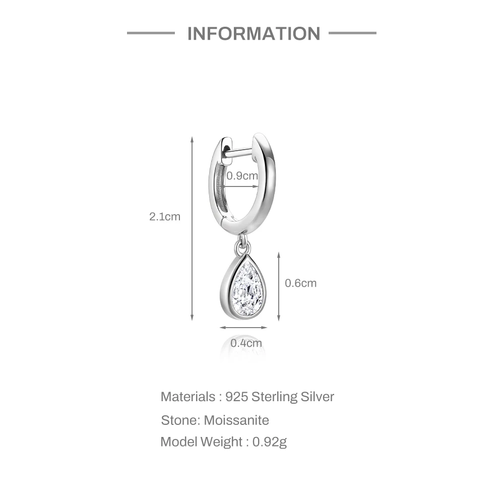 Aide S925 Sterling Silber Vielseitiger Piercing Fit Moissanit Piercing Schmuck Stern Klee Mond Ohrstecker Knorpel Hoops für Frauen – Detail 38
