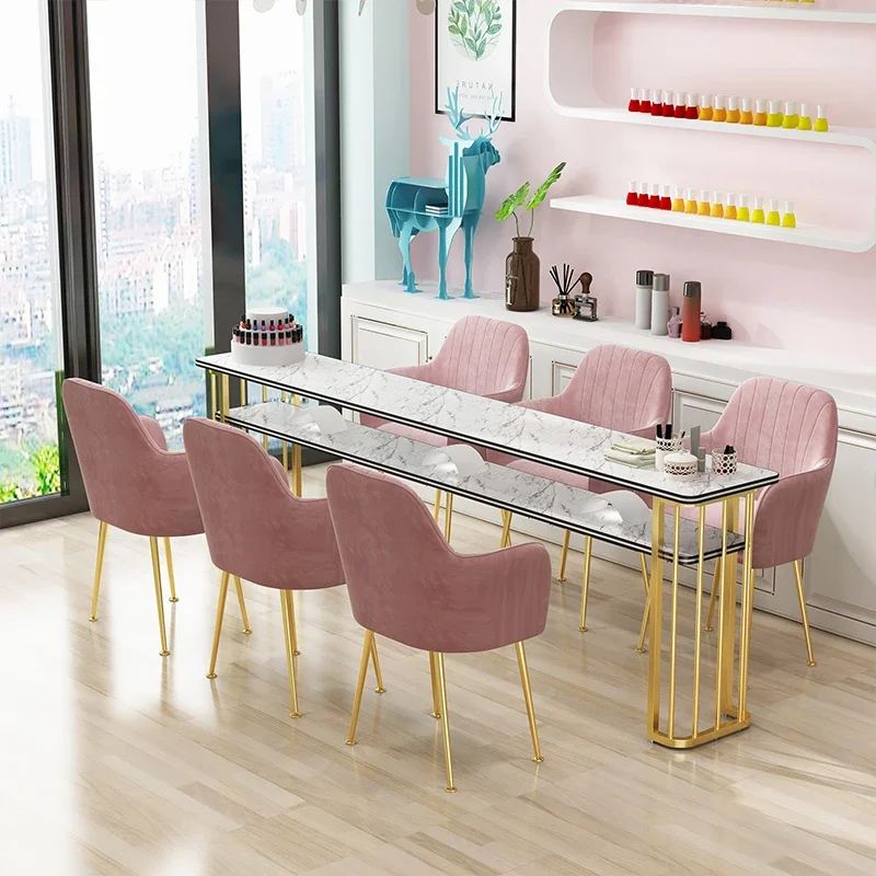 Slim Manicure Table Designer Exquisite Big Portable Nail Table Modern Tech Cabinet Tavolo Manicure Salon Furniture Mq50Nt