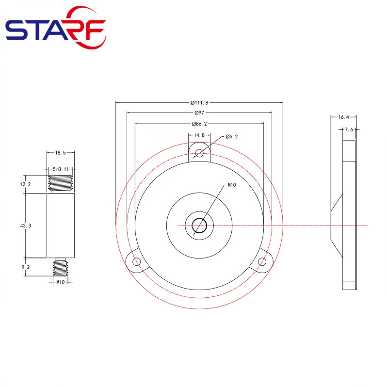 GNSS 안테나 베이스 안테나 마운트 5/8인치 스레드 GPS 안테나 장착 브래킷(야외 활동용 도구 액세서리)