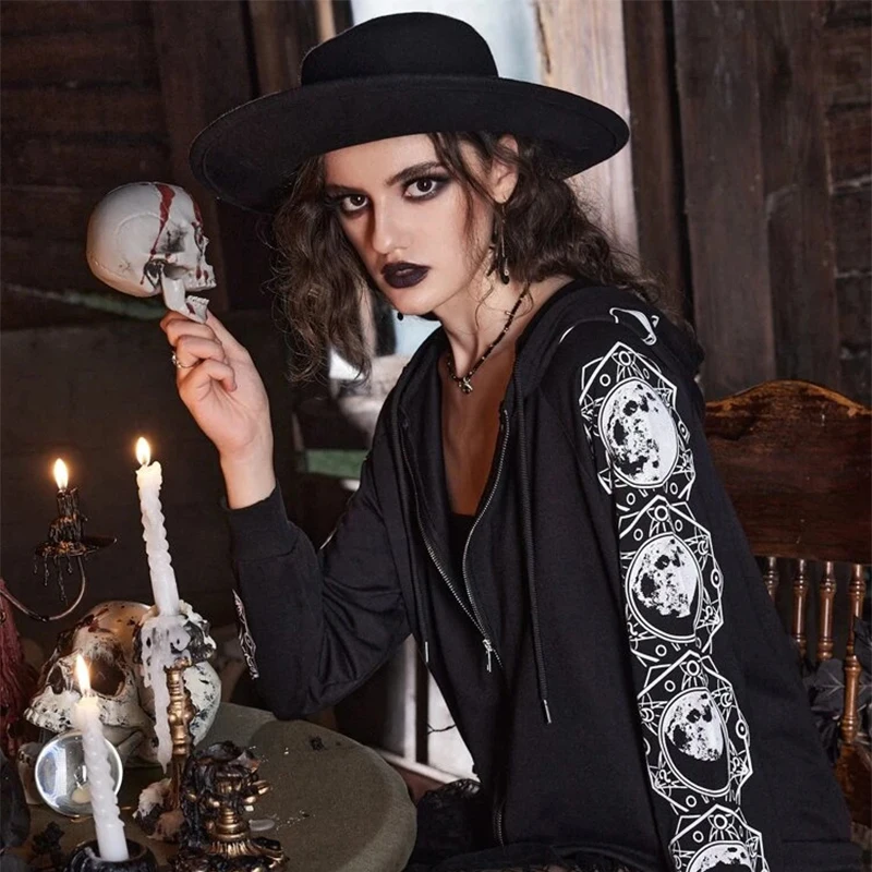 Kawaii Hooded Y2k Clothes Hoodies Anime Oversized Hoodie Men's Clothing Goth Hip Hop Print Harajuku Sweatshirt Zip up Top 