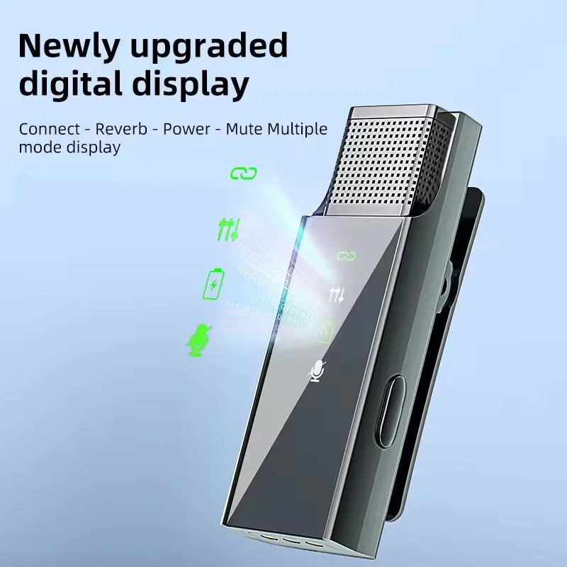 S16 Wireless Lavalier Microphone Intelligent Noise Reduction Live Interview Audio Video Recording Mic With Display Charging Box