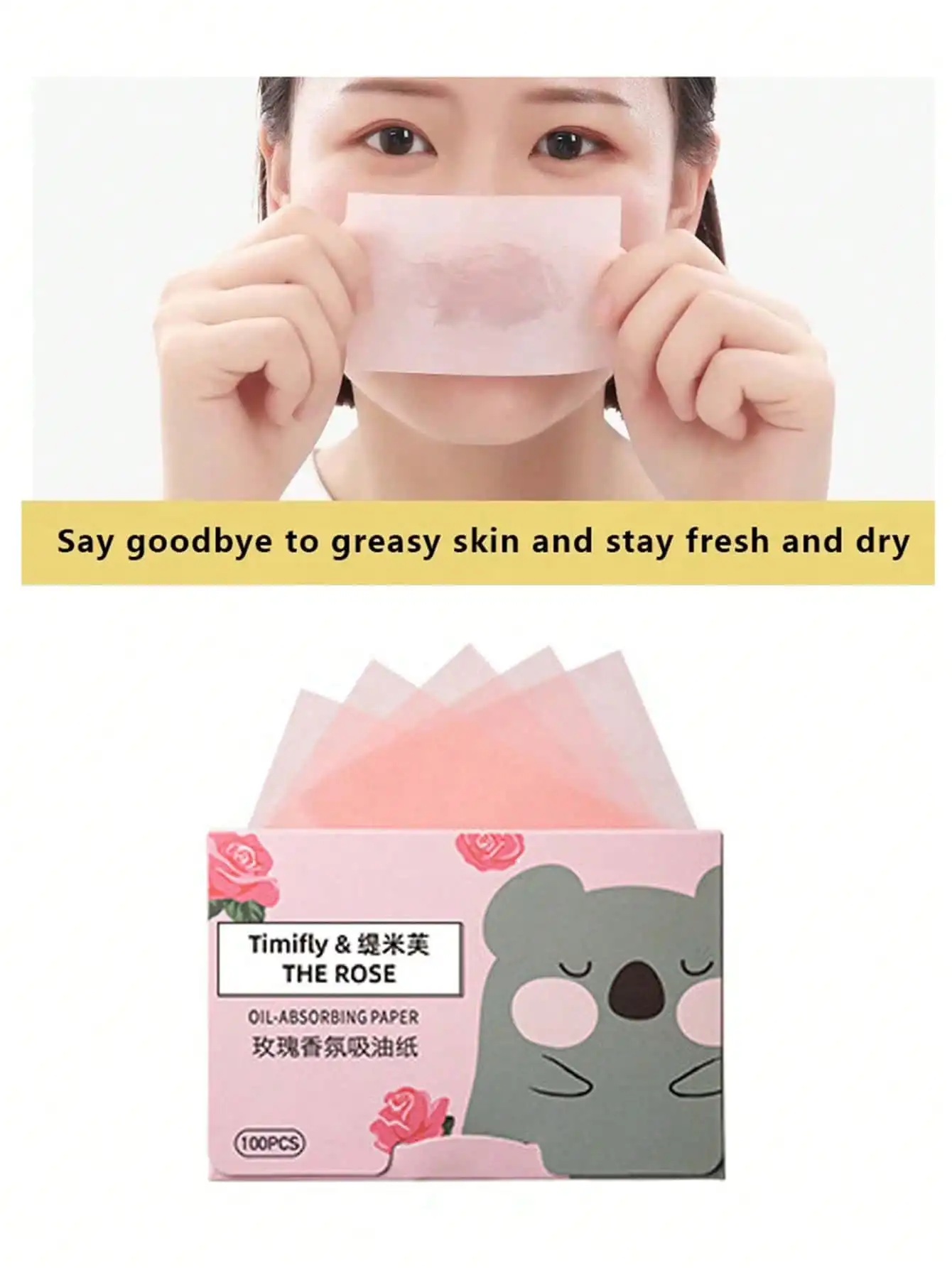 100Pcs/Box Facial Absorbing Oil Paper Face Cleansing Control Oil Blotting Tissue Matte Face Wipes Protable Skincare Makeup Tool